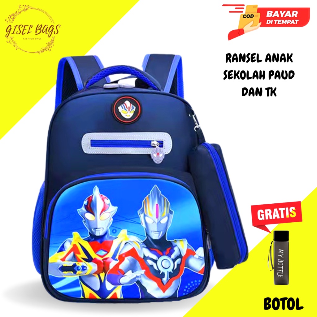 Ransel anak laki laki sekolah tk gambar karakter superhero import