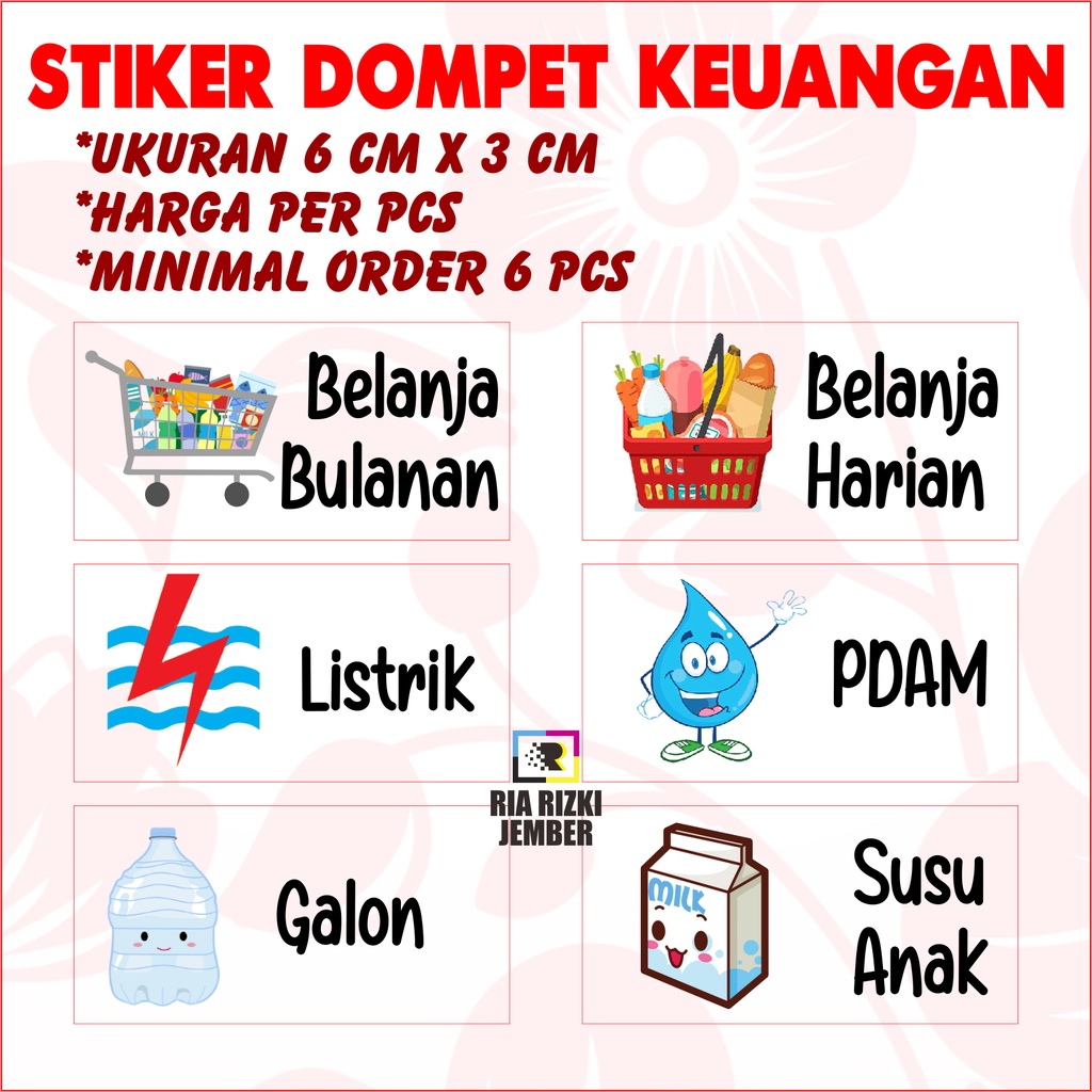 

STIKER DOMPET KEUANGAN MINIM ORDER 6PCS / STIKER BUDGETING
