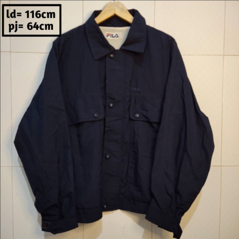 FILA preloved branded jaket pria wanita cewek cowok thrift pl bekas second jacket parasut outdoor gu