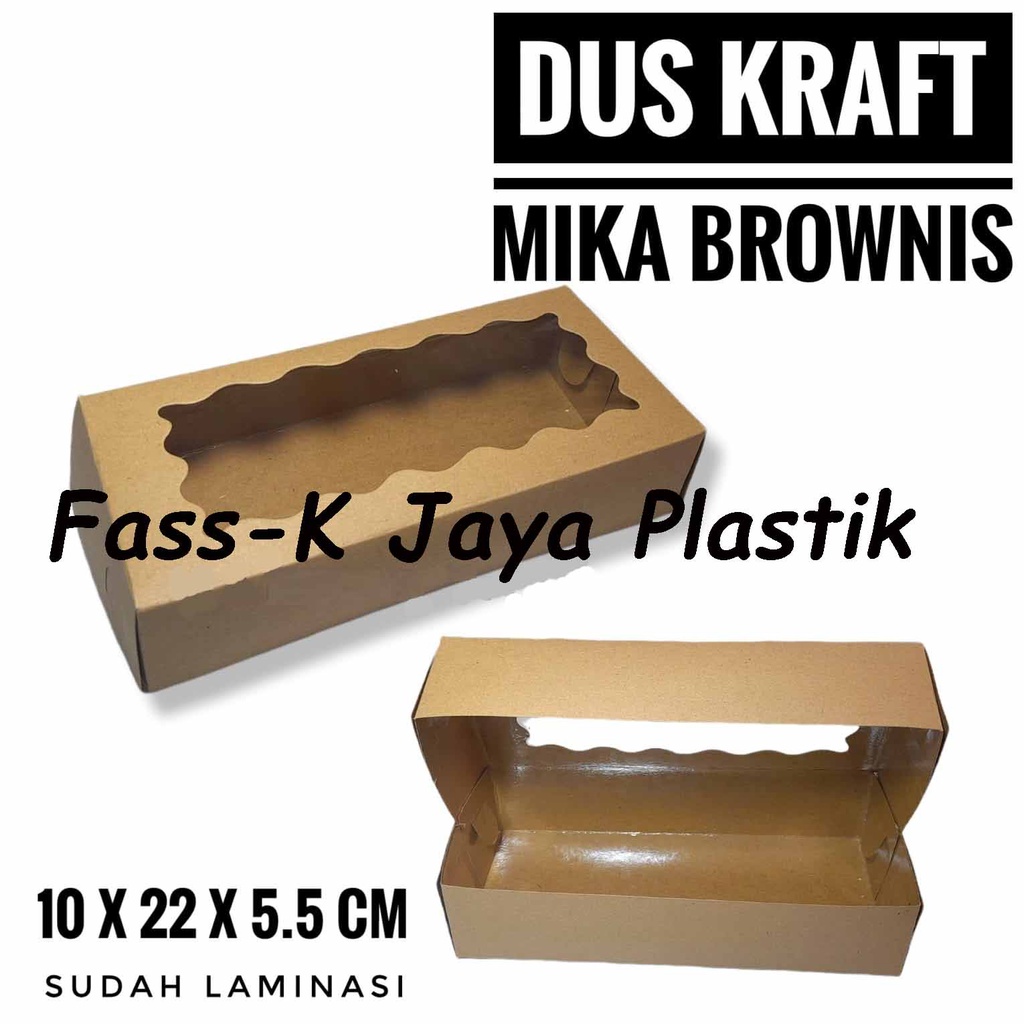 

Dus brownies M 22x10x5 cm kraft 275 gsm laminasi dalam / dus kraft brownis / dus bronis roti / dus kue per pcs