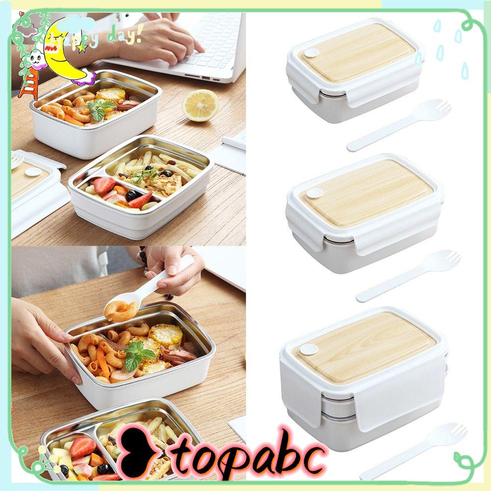 Top Lunch Box Portable Persegi Panjang Grid Untuk Pelajar Pekerja Kantor Wadah Makanan