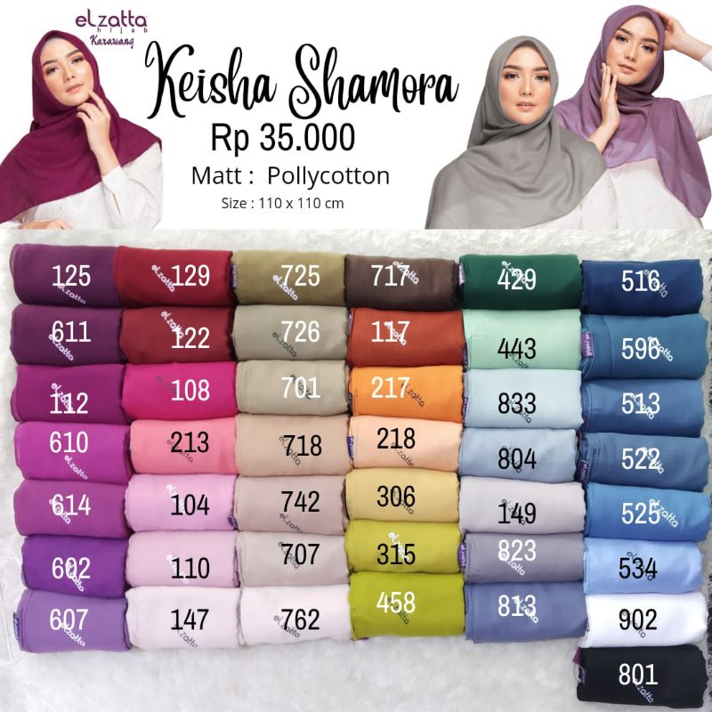 Kerudung hijab segi empat polos elzatta shamora