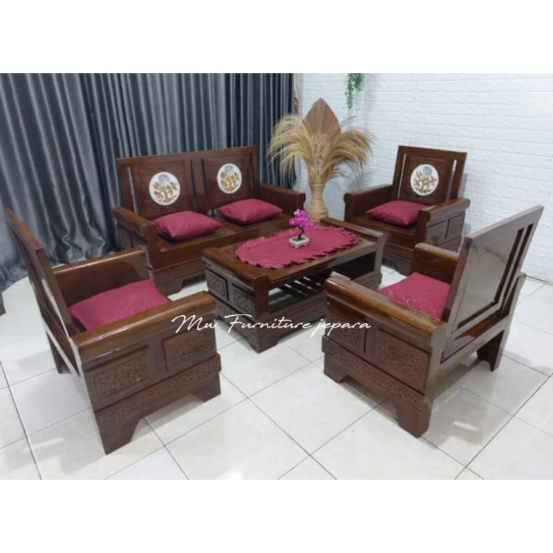 KURSI TAMU JATI KURSI JATI MINIMALIS SET KURSI TAMU MURAH JEPARA SET KURSI TAMU MINIMALIS