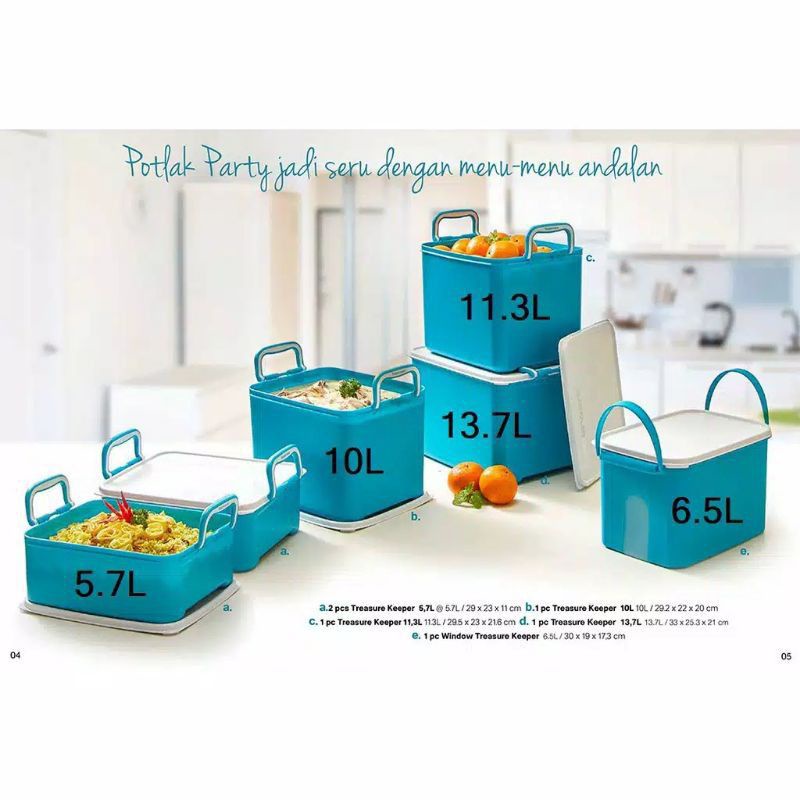 Treasure keeper tupperware kimchi keeper kimci keeper wadah besar jumbo tupperware tosca pink