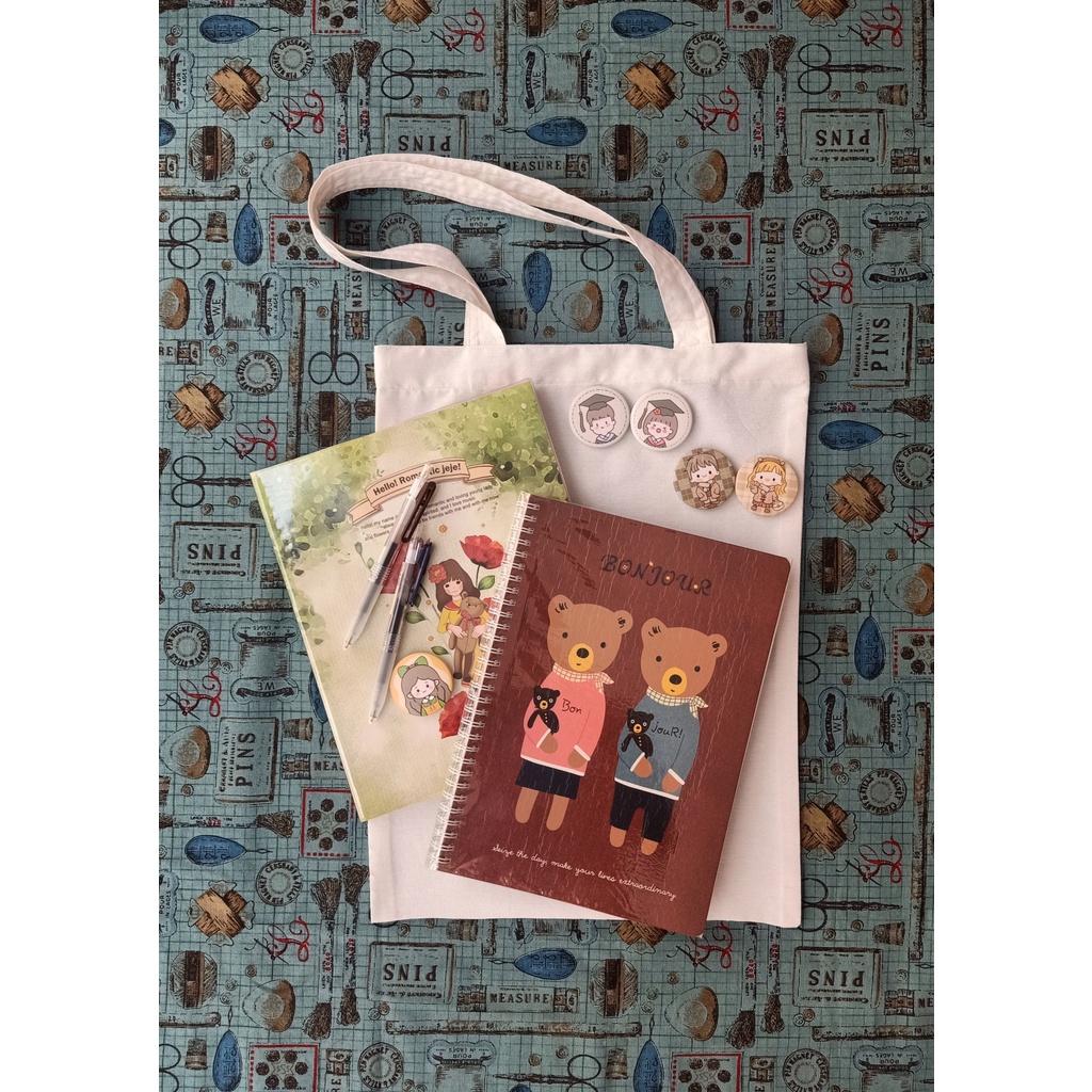 Tote Bag Bahan Kain Blacu Putih Beras