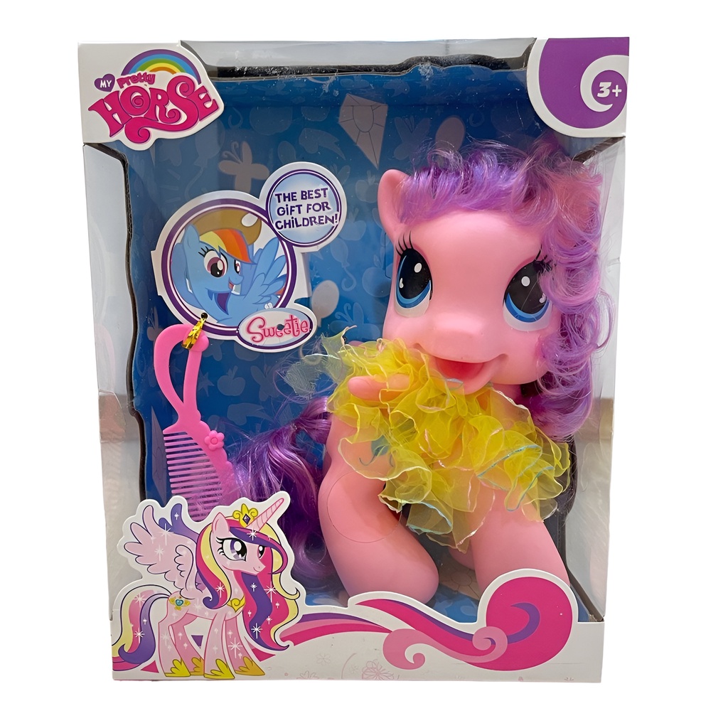 Mainan Kuda Pony Lampu &amp; Musik | Mainan Anak Perempuan 2-3-4-5-6-7 Tahun Pretty Horse Pony | Kado Ulang Tahun Anak Cewek