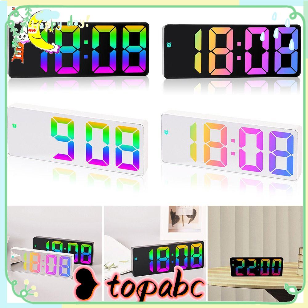 Top Digital Alarm Clock Meja Samping Tempat Tidur Tanggal LED Display