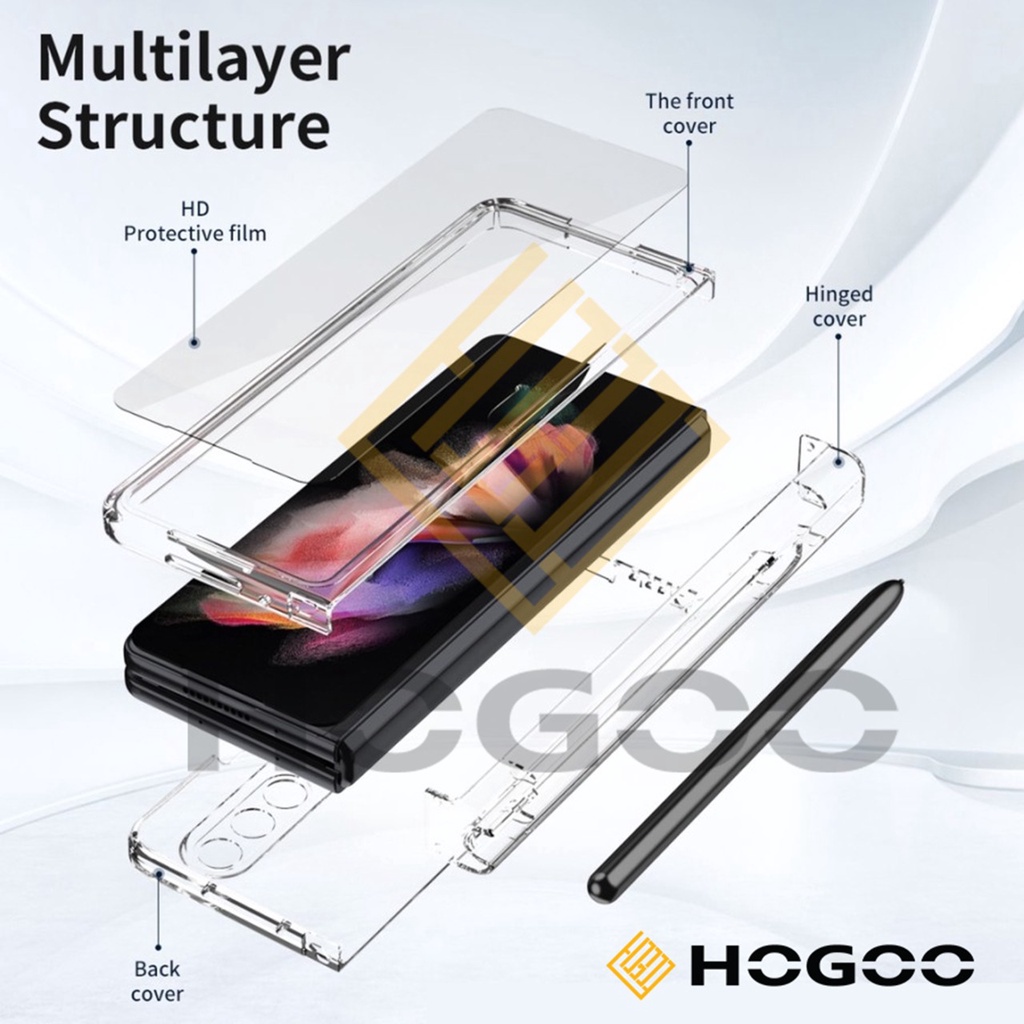 FUZE HARDCASE BENING CLEAR SAMSUNG Z FOLD 3 4 ACRYLIC FUZE (DEPAN BELAKANG)