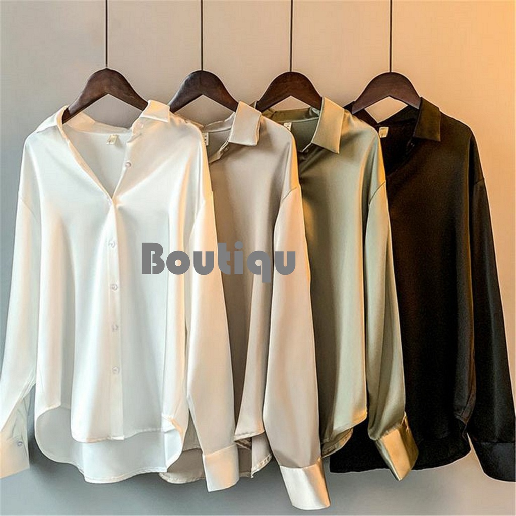 SATIN BLOUSE KEMEJA KANTOR WANITA