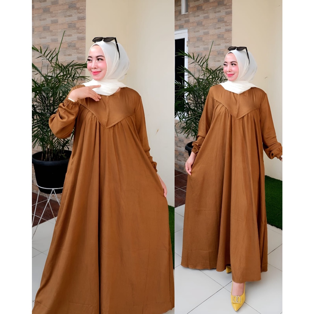 alena maxi cringkle airflow rempel /gamis cringkle busui