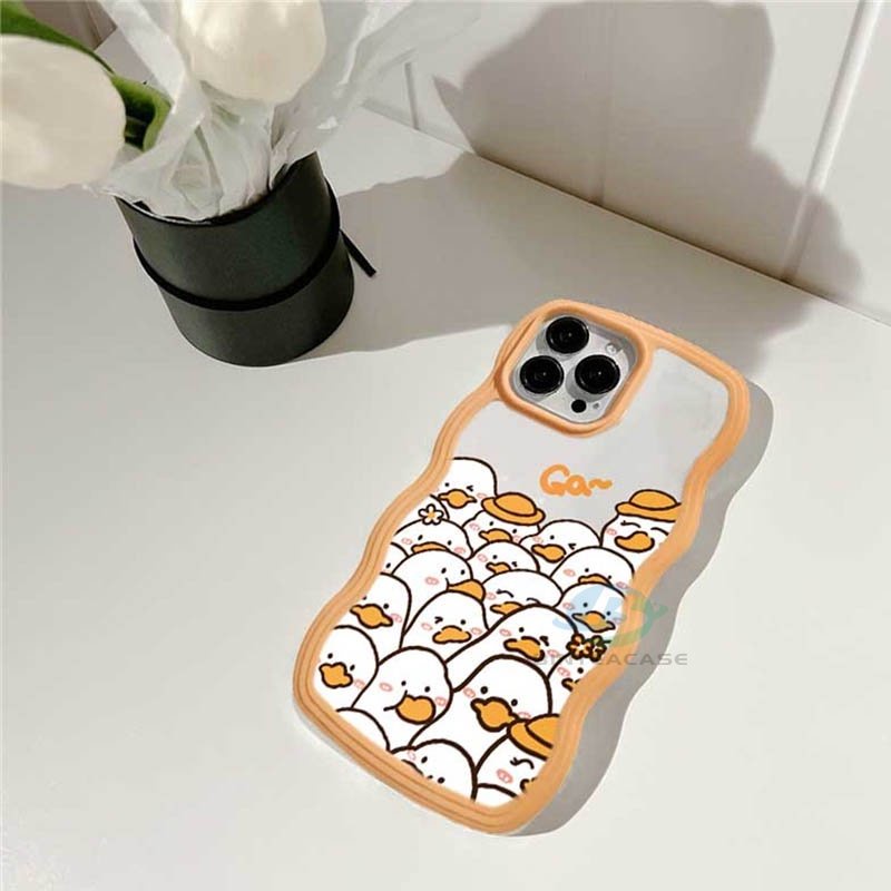 Casing Untuk IPhone 14 14 Pro MAX 11 Pro 11 Pro MAX 12 12 Pro 12 Pro MAX IPhone 13 Pro MAX X XR XS MAX 6 6S 7 8 Plus Kucing Lucu Bebek Tepi Melengkung Casing Handphone TPU Binteacase/tempat Minum Anak/Tempat Minum Anak/Tempat Makan Anak/Tempat Minum Anak/