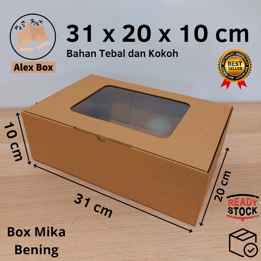 

Kardus Mika 31 x 20 x 10 cm... model diecut, untuk kue hampers dll