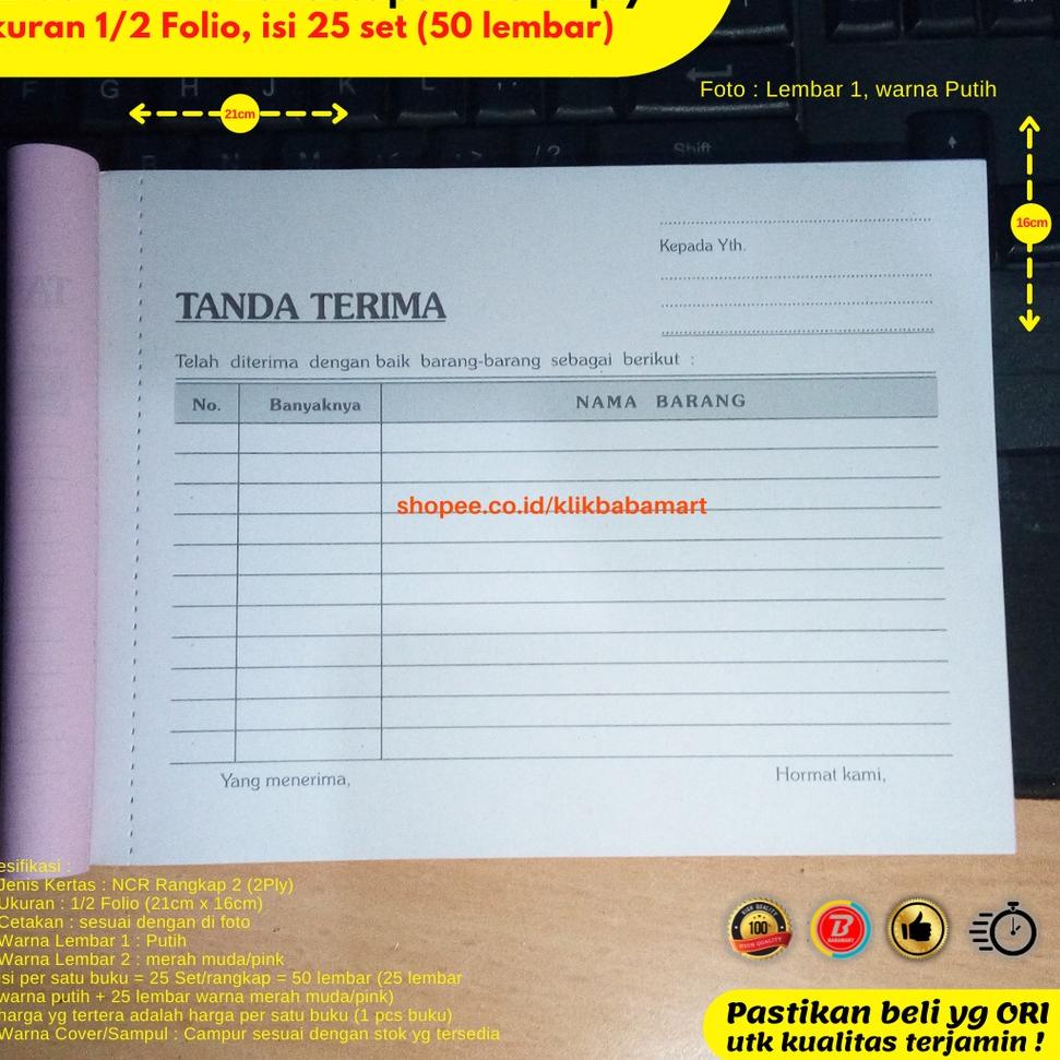 

[Q-P8P] ✓] BUKTI TANDA TERIMA BARANG LANDSCAPE 1/2 FOLIO 2 RANGKAP 2 PLY PUTIH MERAH-top produk