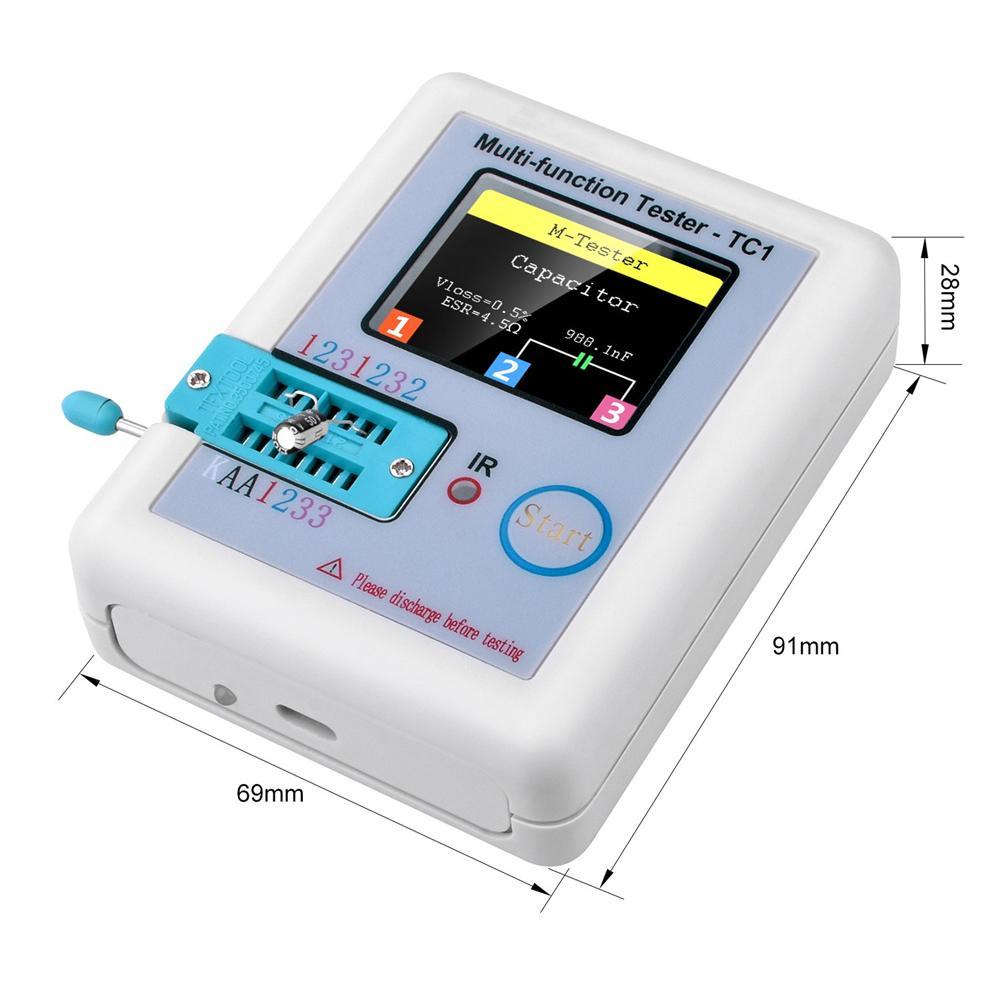 Lanfy Multi-meter Transistor Tester Backlight LCD Multifungsi 1.8 &quot;TFT Diode Triode Kapasitor