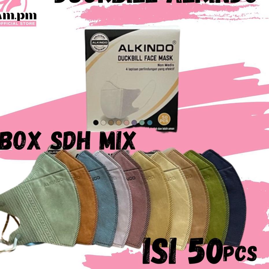 ヤ MASKER Duckbill Mix Warna Alkindo 4ply, Duckbill Warna soft, Duckbill Careindo, DB facemask Warna 