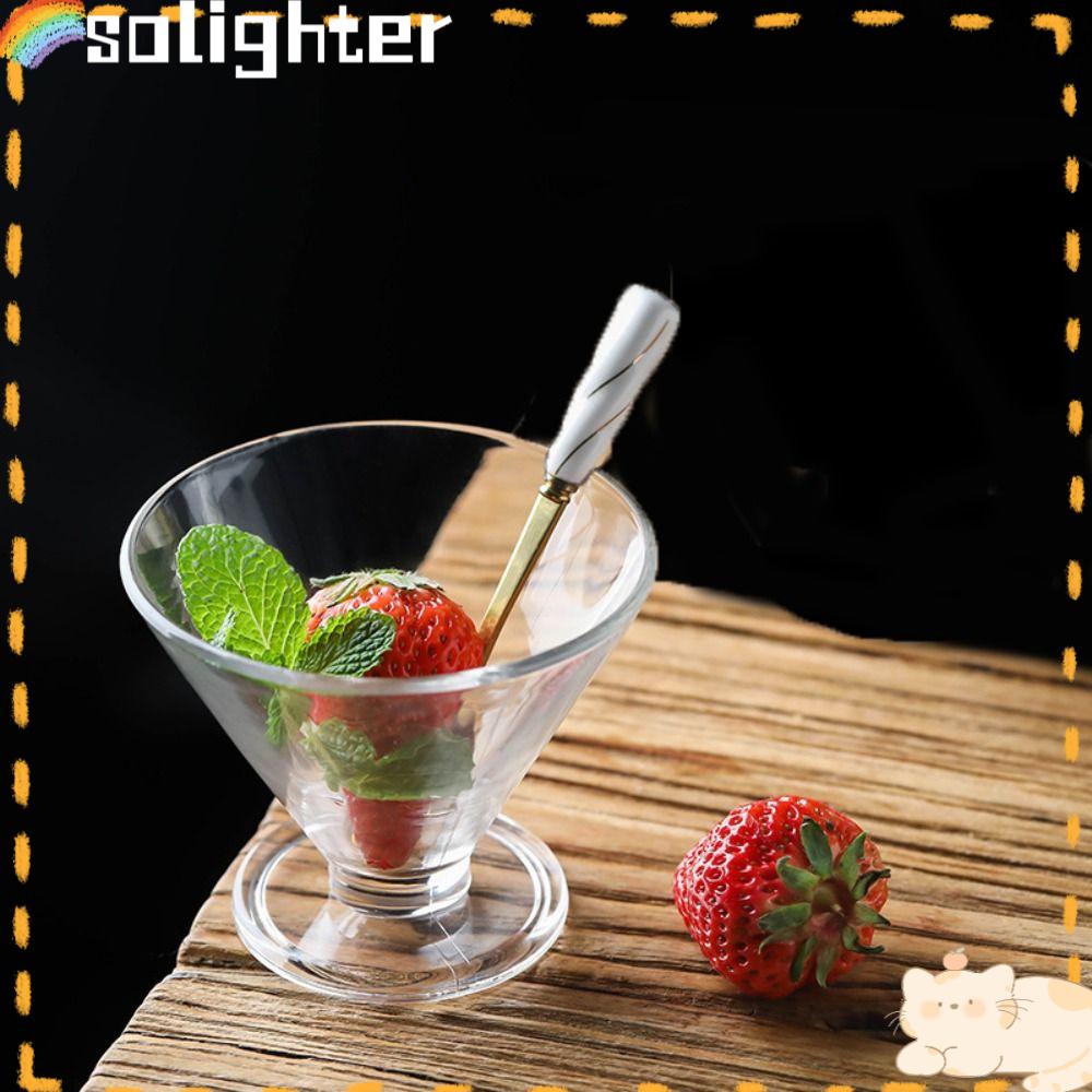 Solighter Kaca Transparan Kreatif Minuman Dingin Salad Milkshake Cup