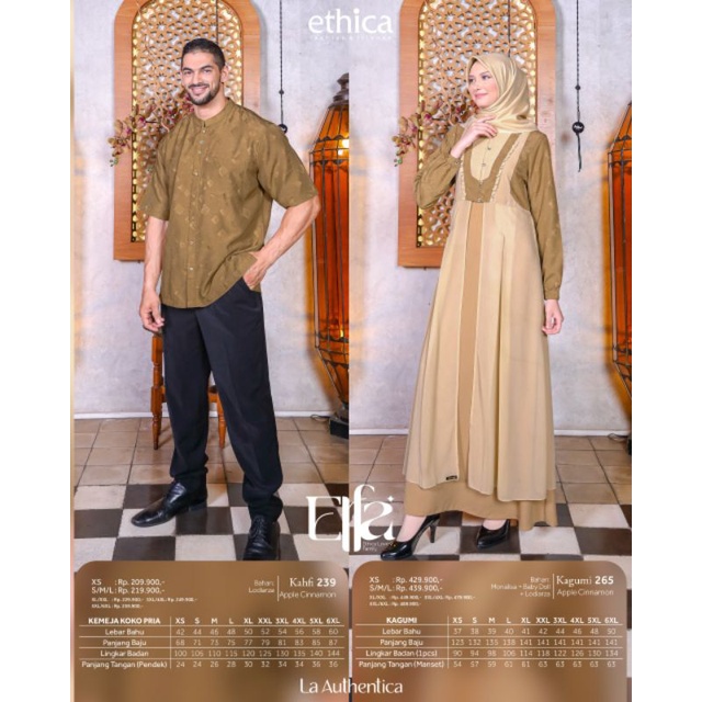 Ethica Couple 157 Apple Cinnamon Kagumi 265 Kahfi 239 Baju Muslim Couple Lebaran Gamis Koko Couple Terbaru 2023