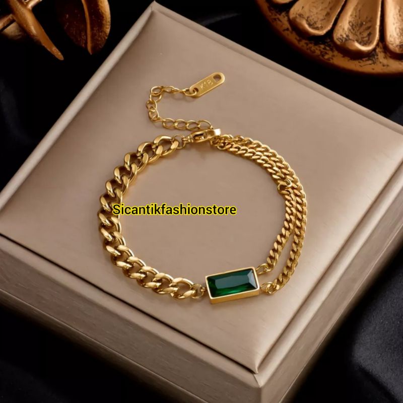 GELANG TITANIUM WANITA SISIK NAGA VINTAGE TRENDING LAPIS EMAS 18K PERHIASAN KOREA KEKINIAN ANTI KARAT SELAMANYA GELANG WANITA KOREA RANTAI GOLD TRENDING