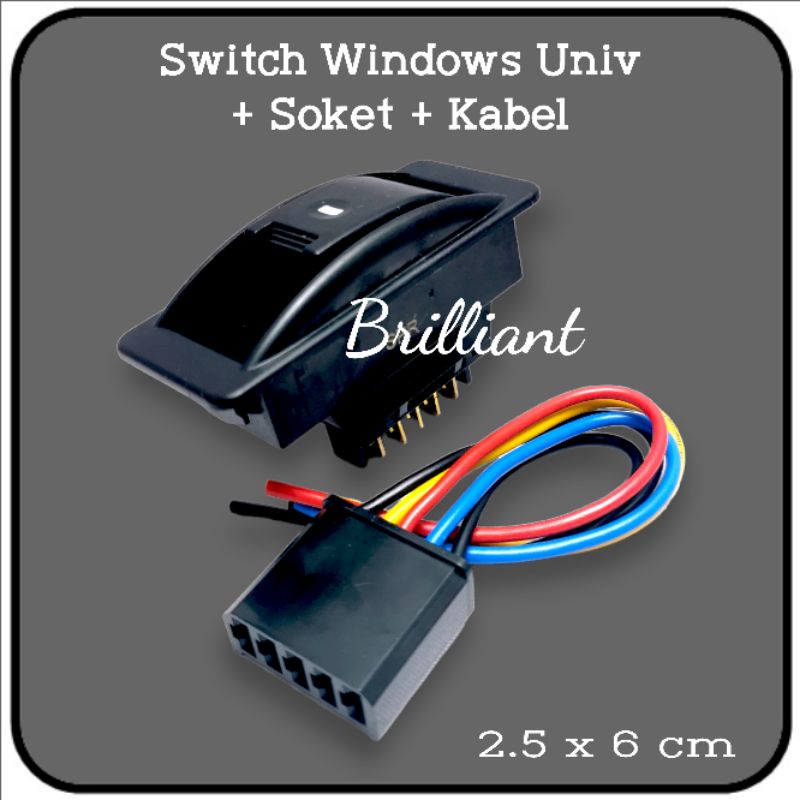 Saklar Switch Power Windows Kaca Naik Turun Universal
