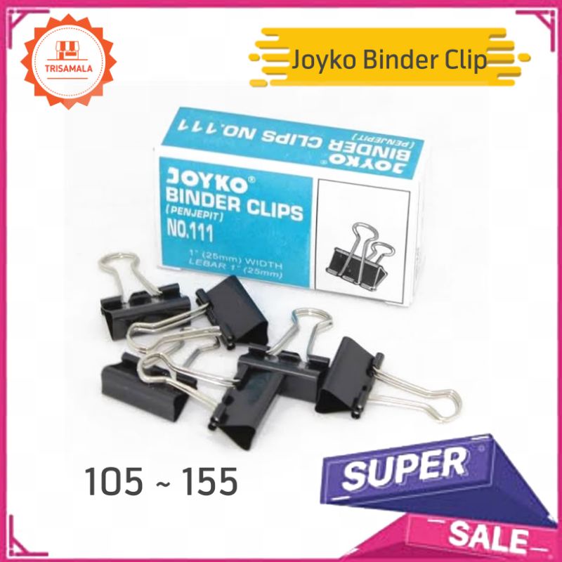

JOYKO BINDER CLIP ISI 12 Pcs / PENJEPIT KERTAS SERBAGUNA ( 105 - 155 )