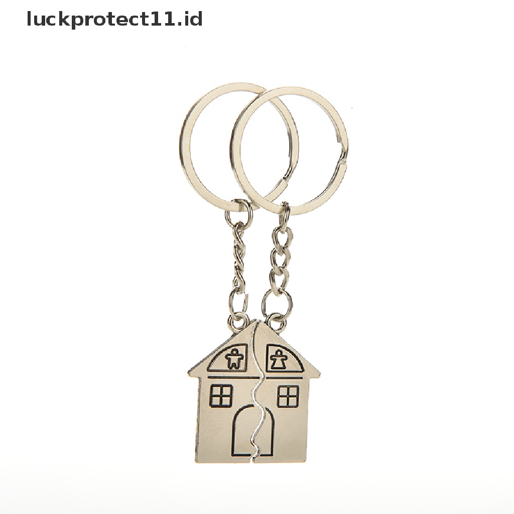 /Fashion Hot//// 2pcs Gantungan Kunci Bentuk Rumah Gantungan Kunci Untuk Pecinta Valene day Love Key Fob.