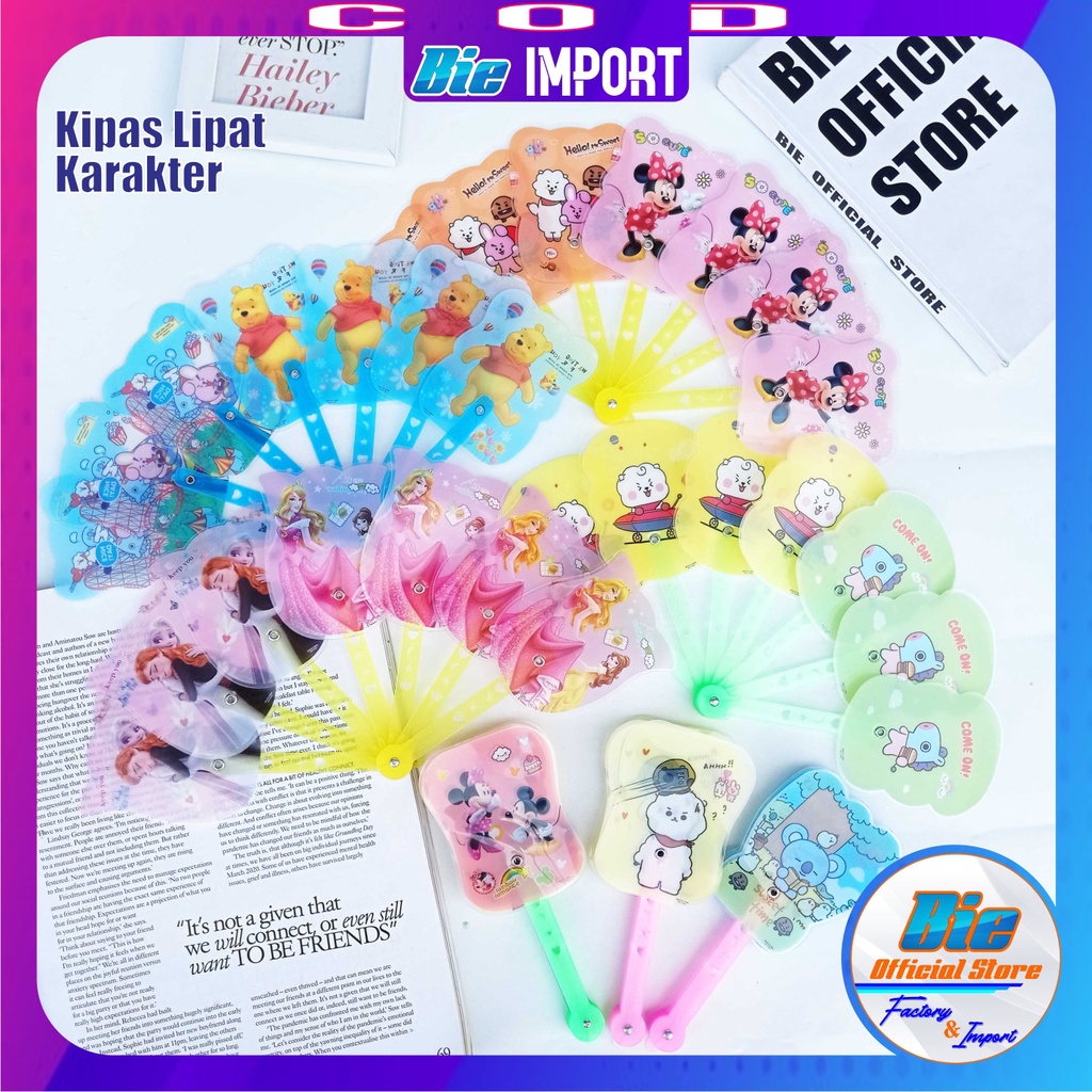 Kipas Lipat  Korea Karakter Impor Best Seller