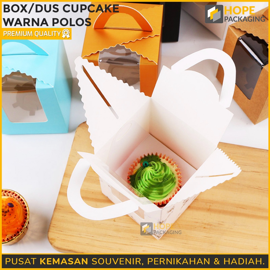 Box / Dus Cupcake + Tatakan / Kotak dengan Jendela / Cake Kraft Kotak Kemasan pesta kotak kue polos