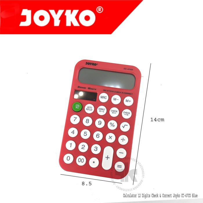 

BERMUTU Calculator 12 Digits Check & Correct Joyko CC-47CO -Kalkulator Cek