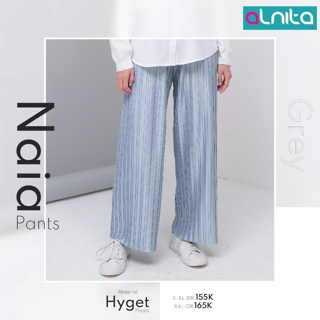 (BISA COD) Alnita Naia Pants Celana Wanita Bahan Hyge Kulot Muslimah Modern dan Simple