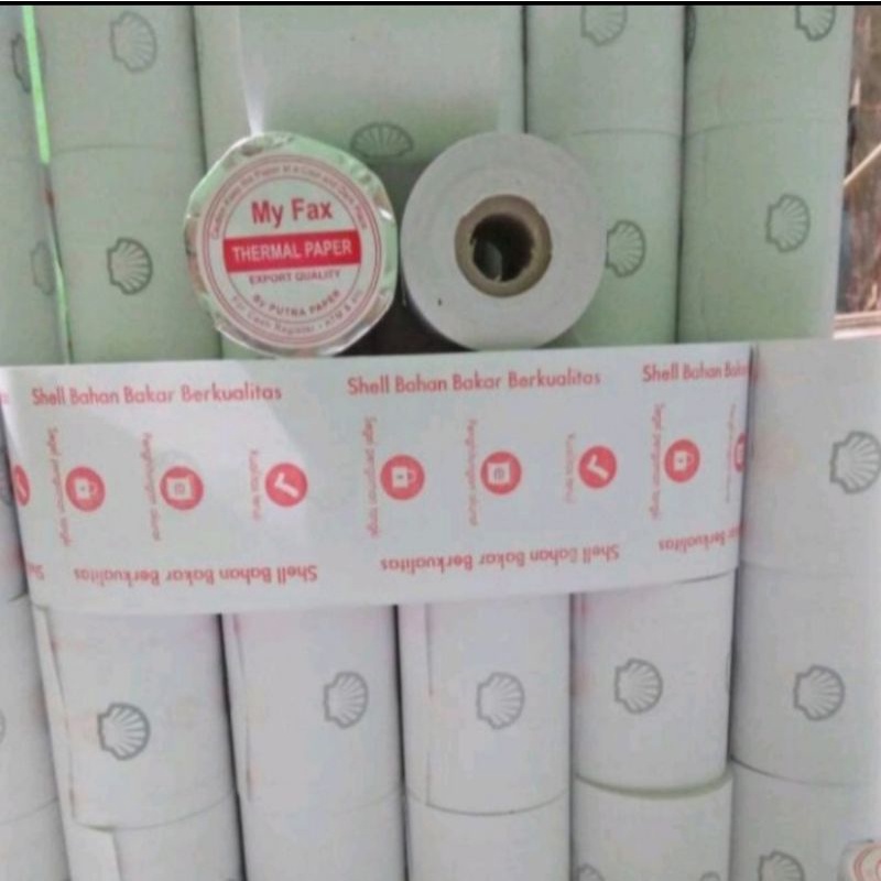 

Kertas Struk Thermal Logo Shell 57x40 mm Paket Murah 10 Roll