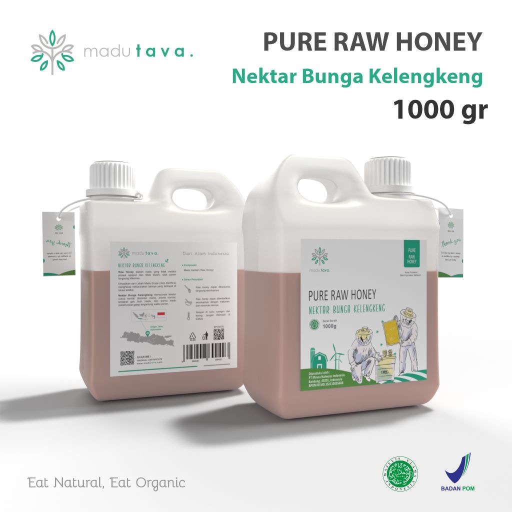 Madu Murni Asli Tava Nektar Kelengkeng 1kg Grade A 100% Alami Pure Natural Raw Honey