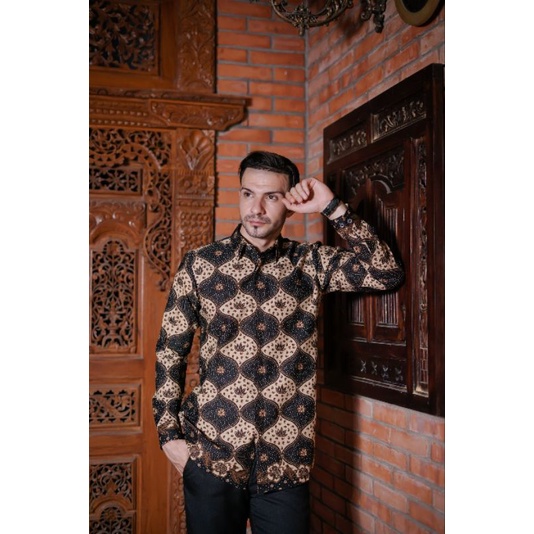 KEMEJA BATIK MODERN SLIMFIT PANJANG BAHUN KATUN HALUS FULL FURING HALUS