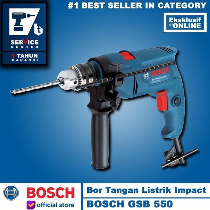 Bosch Mesin Bor Tangan GSB 550 13 mm Impact Drill 13MM Tembok Beton belanjate77 Kualitas Baik