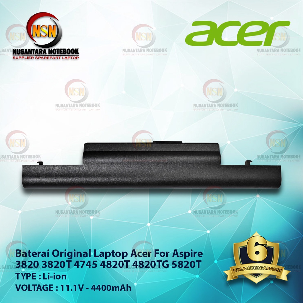 Baterai Acer Aspire Original 3820 3820T 4745 4745G 4820T 4820TG 5820T 11.1 4400mAh