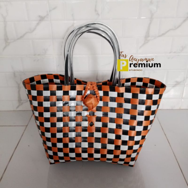 (T16) Sarung 23x14x23 cm Tas Anyaman Premium Situbondo/Souvenir/Tas Hajatan