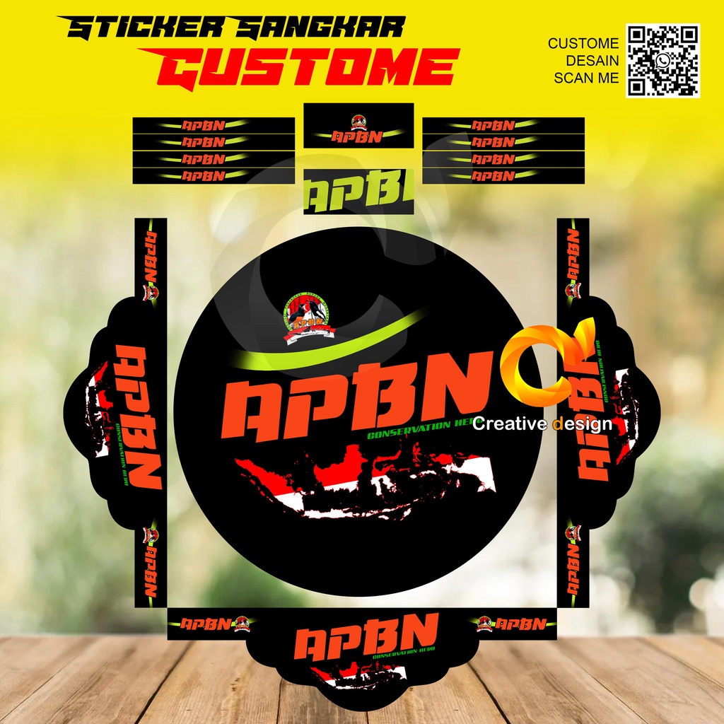 STICKER DECAL SANGKAR MURAI BATU MOTIF APBN
