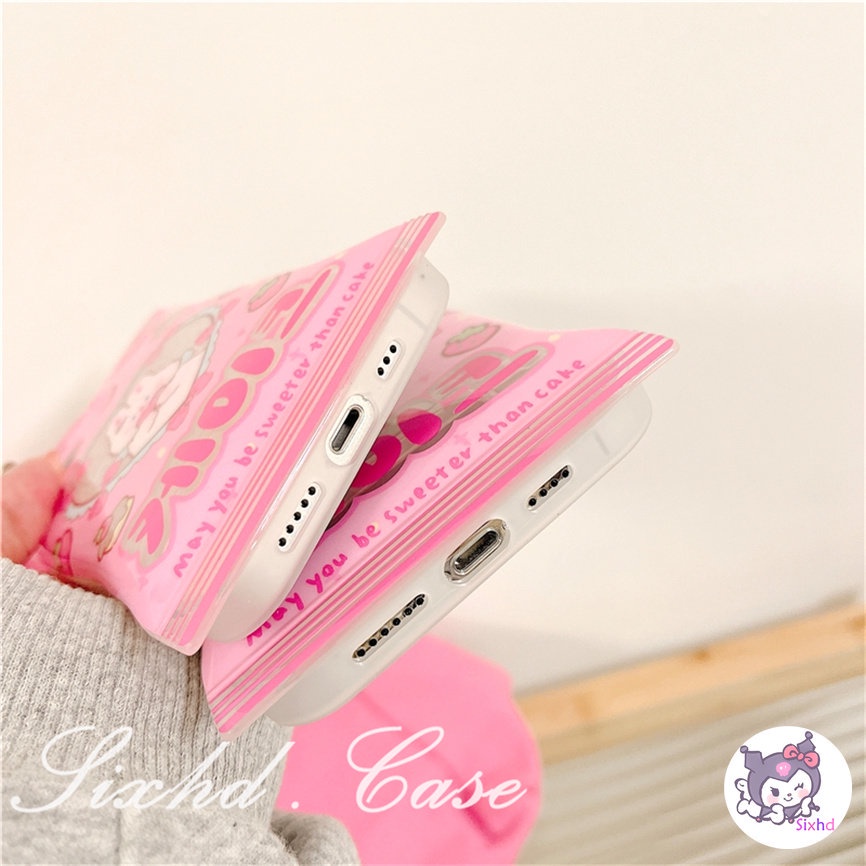Realme C55 C35 C31 C30 C25 C25Y C21Y C25s C15 C12 C11 C21 C20 C3 9Pro+ 9i 8i 7i 6i 5i Narzo 50i 50A Prime Snack Bag Case Cartoon Pink Love Heart Rabbit Phone Case Soft Cover
