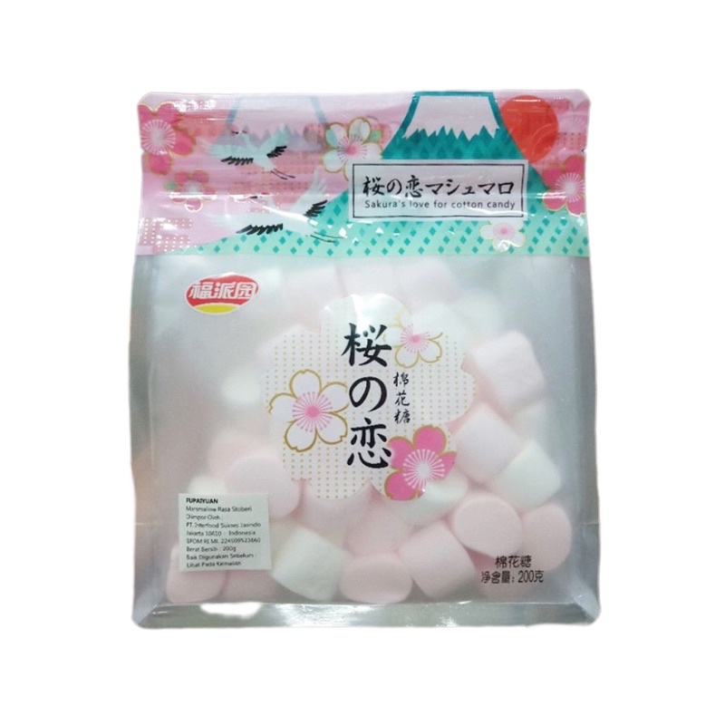 

Fapaiyuan Marshmallow Sakura rasa Strawberry Cotton Candy 200gr / Fapaiyuan / papaiyuan / Marshmallow / mallow / Sakura / rasa / Strawberry / Cotton / Candy / 200gr / permen / kapas / stroberi