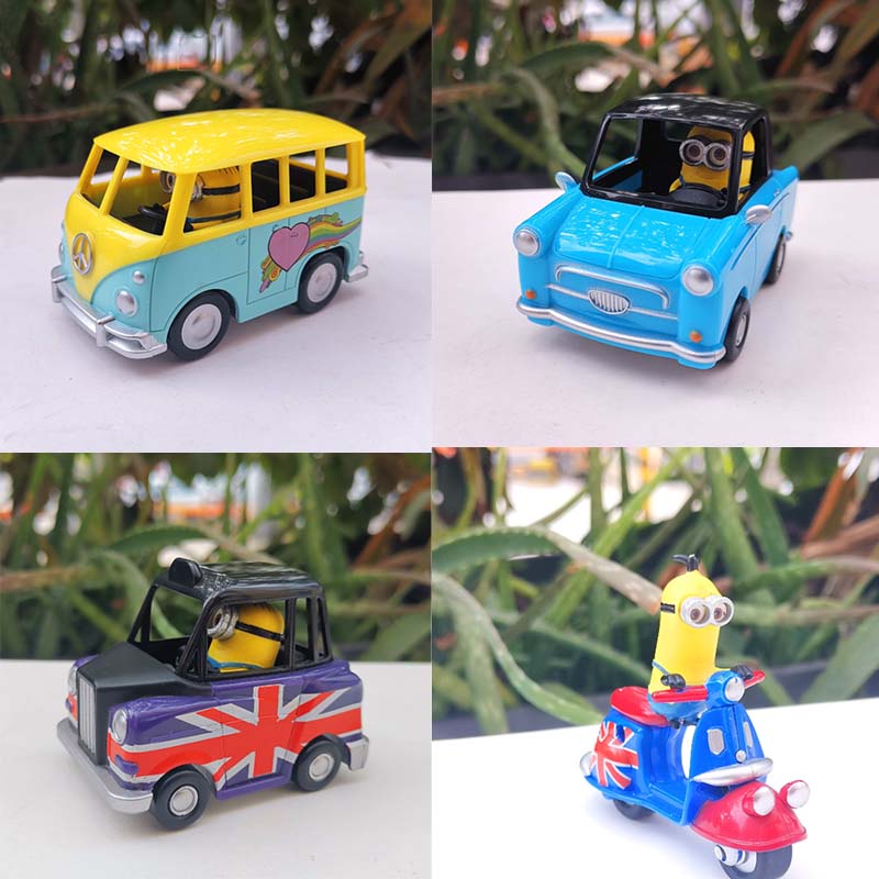 Despicable Me Minions Vehicle Alloy Car Volkswagen Bus Motorcycle Model Gifts