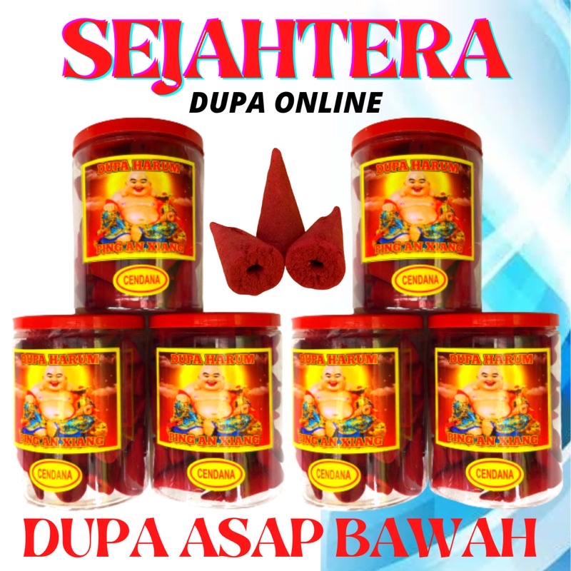 Dupa Tumpeng/Kerucut Asap Bawah Aroma “CENDANA” isi 55pcs Toples MERAH