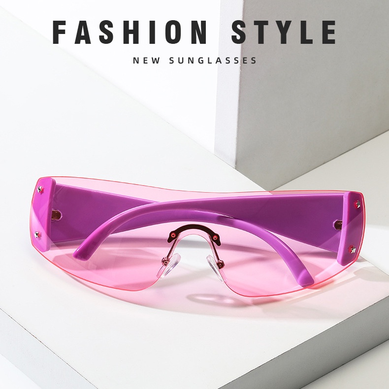 2023fashion Aesthetic Shades Sunglasses Untuk Wanita/Pria Kacamata Tanpa Bingkai Eyeglasses Colour