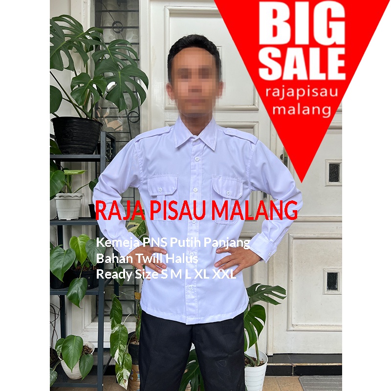 Seragam Putih PNS / Baju PNS / Dinas Putih / Baju PNS Pria / Kemeja Putih / PDH Putih Pendek Panjan Bahan Twill