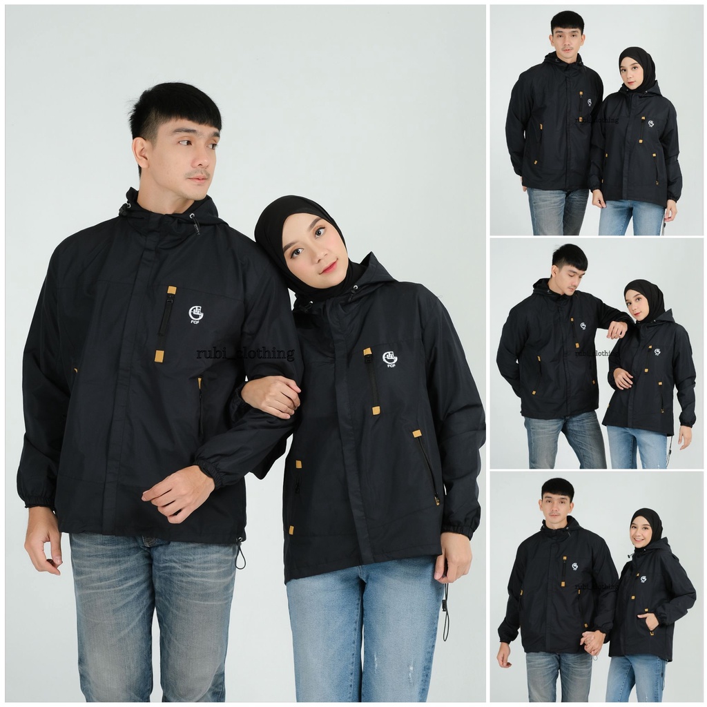 Jaket Pria Parasut Jumbo Waterproof Original FCF Size M L XL XXL / Jaket Gunung Pria Waterproof FCF