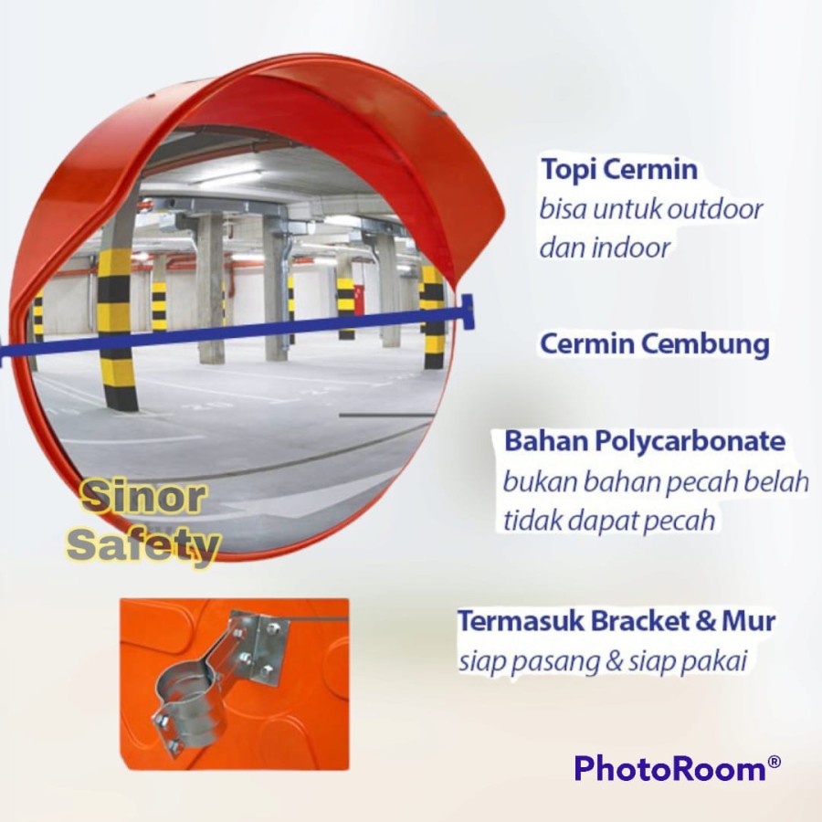 Convex Mirror 100 cm Kaca Cembung Safety Jalan Outdoor