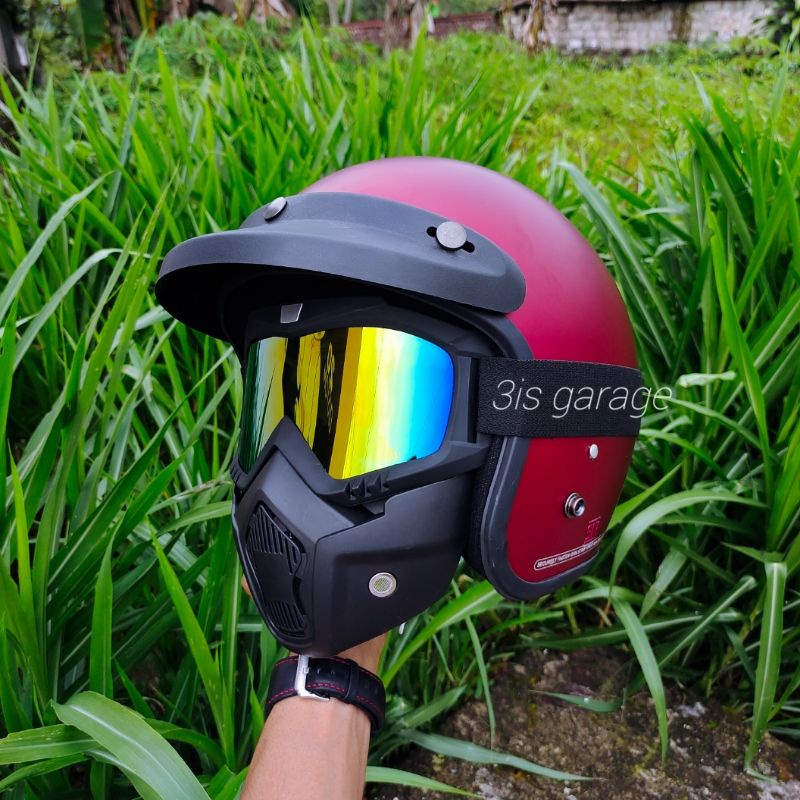 HELM RETRO BOGO GOGLE MASK TOPENG