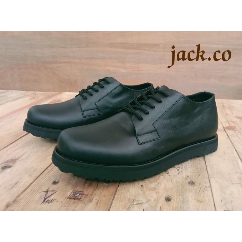 Sepatu Pdh Tni Polri pendek pria kulit asli hitam