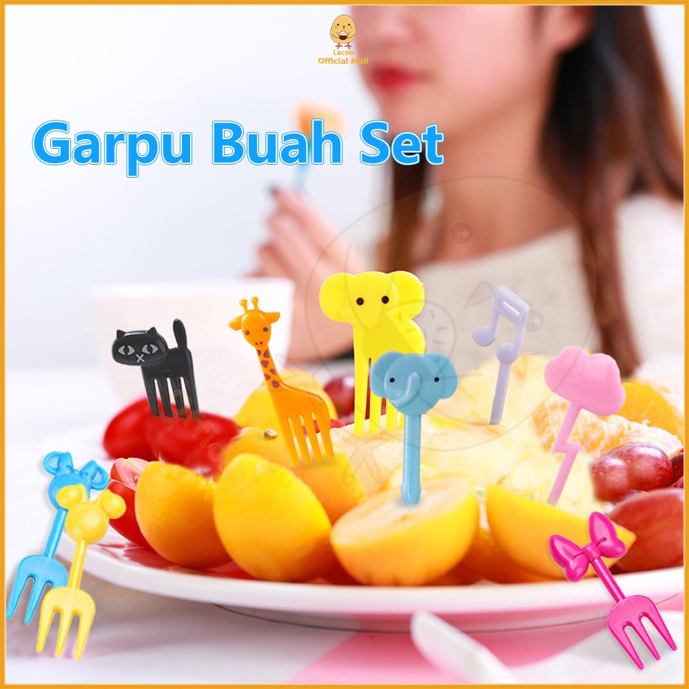 Set garpu buah mini Tusukan bento Garpu bento buah motif kartun