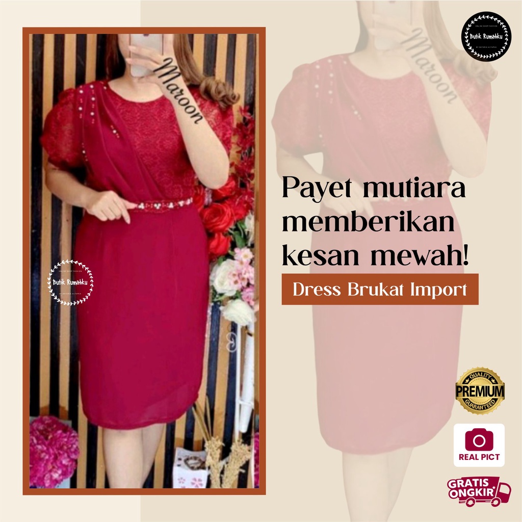 Kebaya Mini Baju Kondangan Dress Brukat Import Pakaian Wanita Terlaris Kekinian By Butik Rumahku