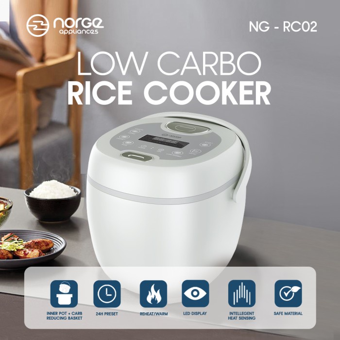 {OkaStore} Low-Carbo Rice Cooker NORGE 1L 400W / Penanak Nasi Rendah Gula Limited