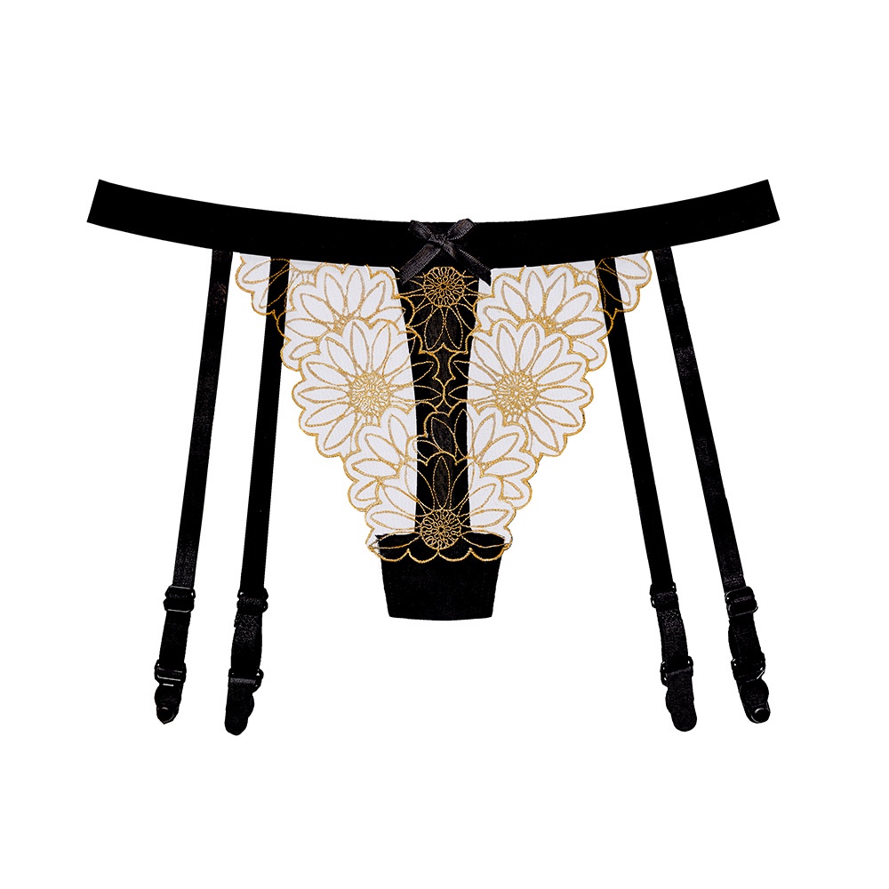 Sexy Lingerie Garter Low Waist G String Bunga transparan Lingerie Sexy Lace T09